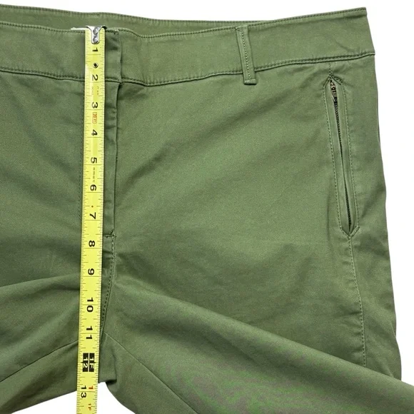 NWT LOFT Custom Stretch Slim-Straight Leg Ankle Pants 18 Olive Green Pockets - Picture 5 of 10